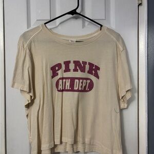 PINK Victoria's Secret Cream Cropped Tee